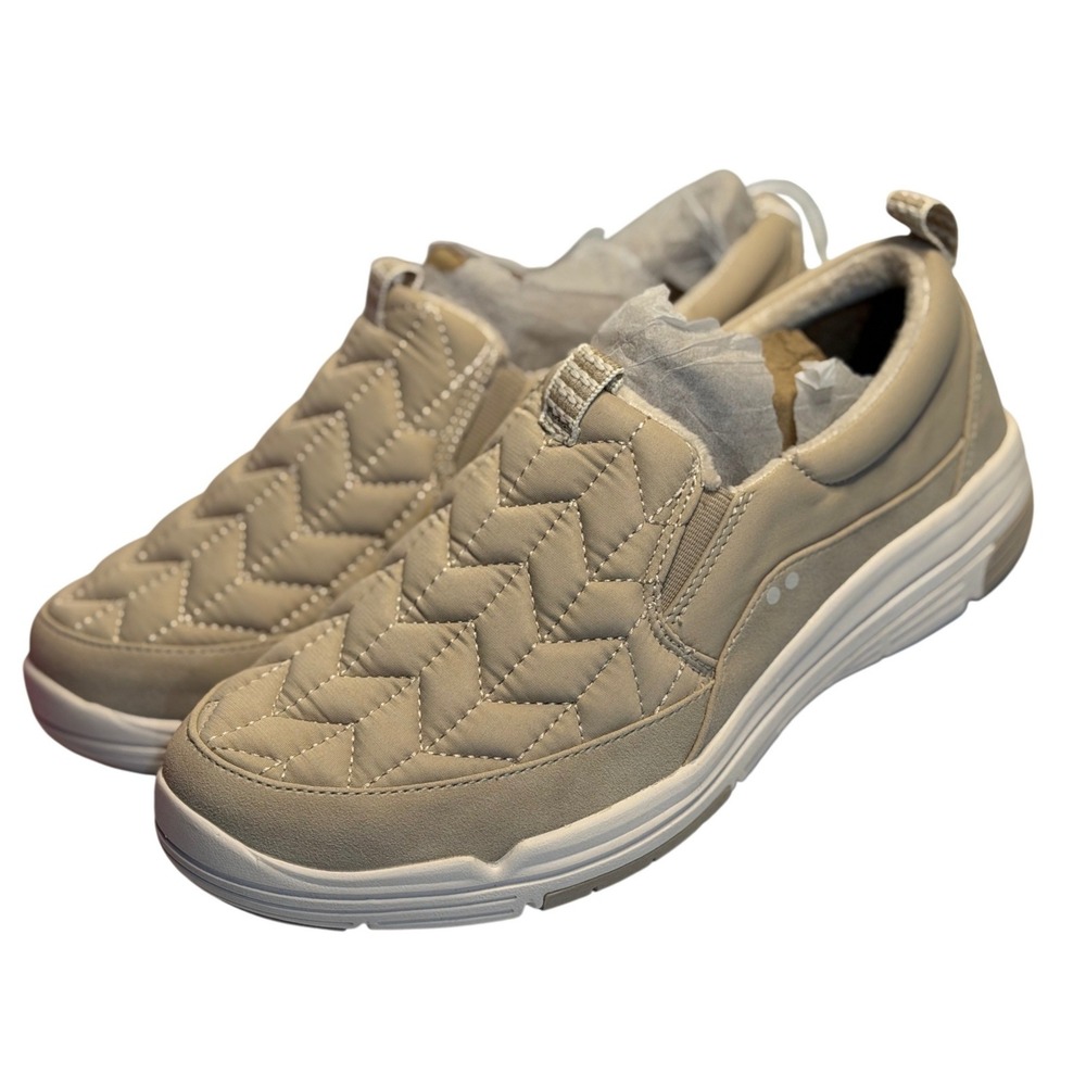 Ryka Ava3 Slip-On Water-Repellent Quilted Terra Taupe Sneakers Shoes 9.5 Womens